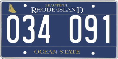 RI license plate 034091