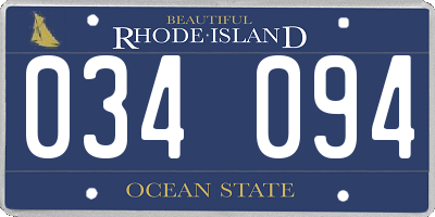 RI license plate 034094