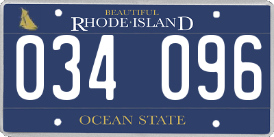 RI license plate 034096