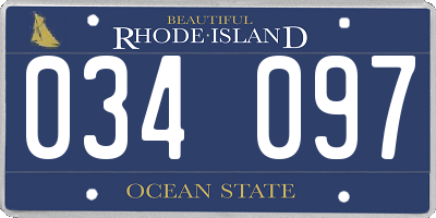RI license plate 034097