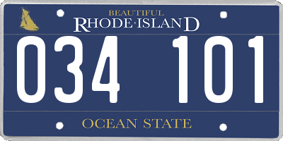 RI license plate 034101