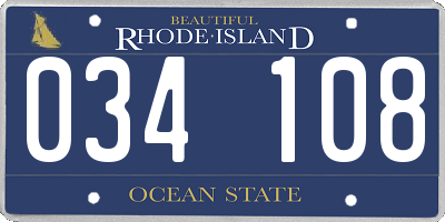 RI license plate 034108