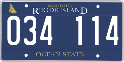 RI license plate 034114