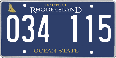 RI license plate 034115