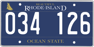 RI license plate 034126