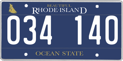 RI license plate 034140