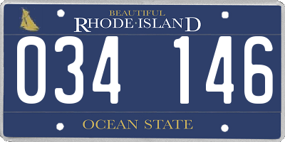 RI license plate 034146