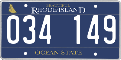 RI license plate 034149