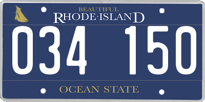 RI license plate 034150