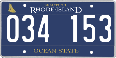 RI license plate 034153