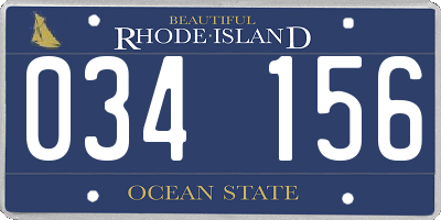 RI license plate 034156