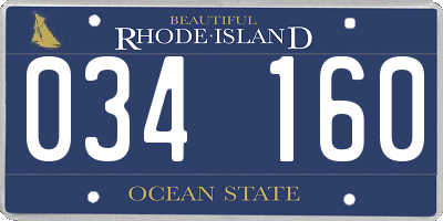 RI license plate 034160