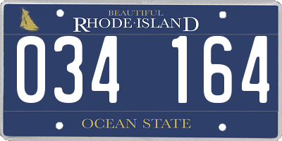 RI license plate 034164