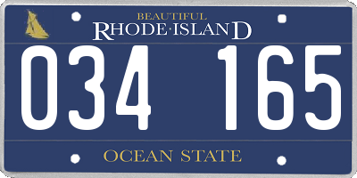 RI license plate 034165