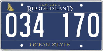 RI license plate 034170