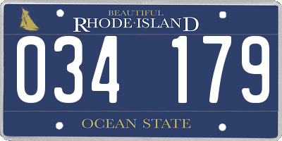 RI license plate 034179