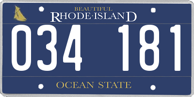 RI license plate 034181