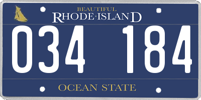 RI license plate 034184