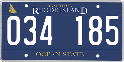 RI license plate 034185