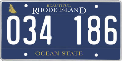 RI license plate 034186