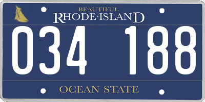 RI license plate 034188