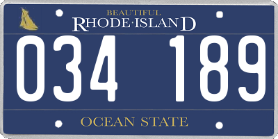 RI license plate 034189
