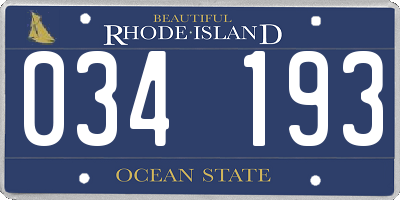 RI license plate 034193