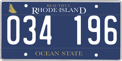 RI license plate 034196