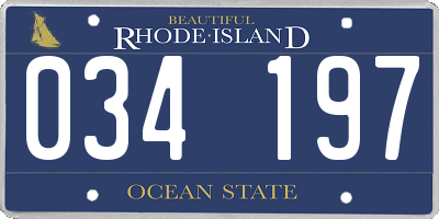 RI license plate 034197