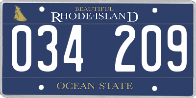 RI license plate 034209
