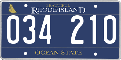 RI license plate 034210