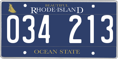 RI license plate 034213