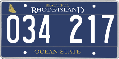 RI license plate 034217