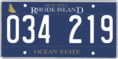 RI license plate 034219