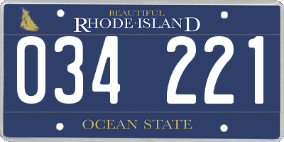 RI license plate 034221