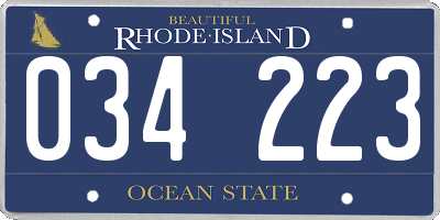 RI license plate 034223