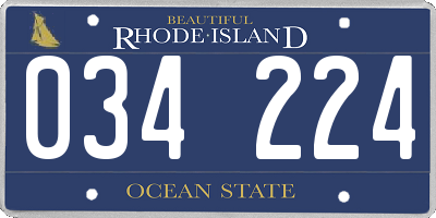 RI license plate 034224