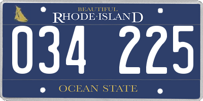 RI license plate 034225