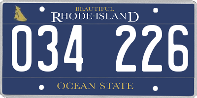 RI license plate 034226