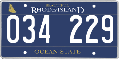 RI license plate 034229