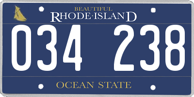 RI license plate 034238