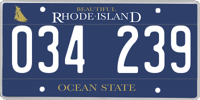 RI license plate 034239