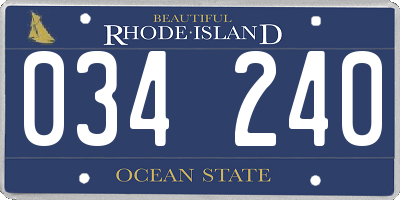 RI license plate 034240
