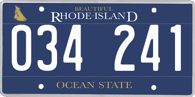RI license plate 034241