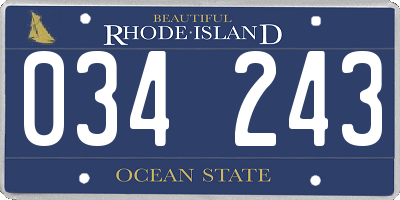 RI license plate 034243