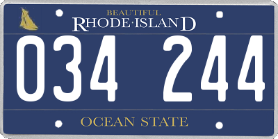 RI license plate 034244