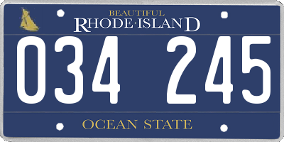 RI license plate 034245