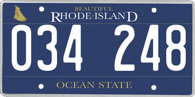 RI license plate 034248