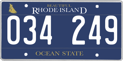 RI license plate 034249