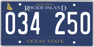 RI license plate 034250